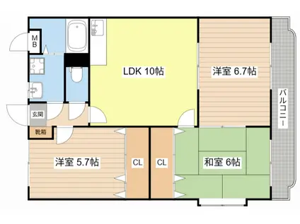 ユーミーアグリ・S II(3LDK/3階)の間取り写真