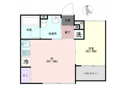 AXAS等々力(1DK/4階)の間取り写真