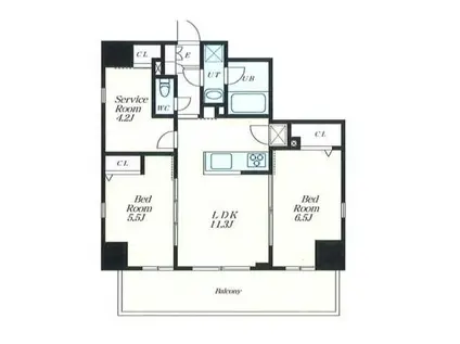 ALIVIS西葛西NORTE(2SLDK/6階)の間取り写真