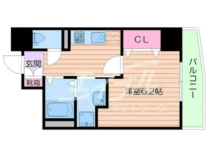 コージーコート釣鐘(1K/7階)の間取り写真