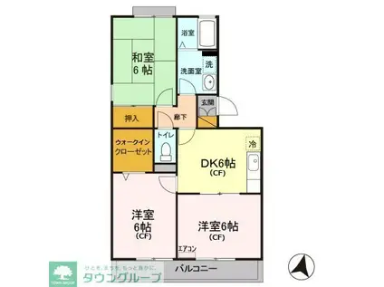 ジュネス(3DK/2階)の間取り写真