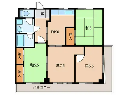 サンストリート松降(4DK/1階)の間取り写真
