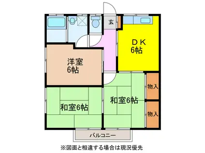 アネックスめぐみA(3DK/2階)の間取り写真