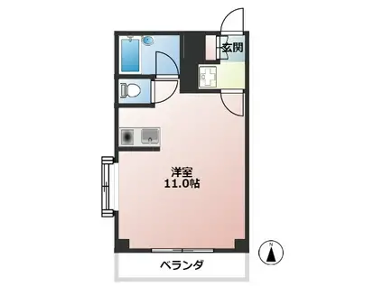 LA VRAI VORGUE(ワンルーム/2階)の間取り写真