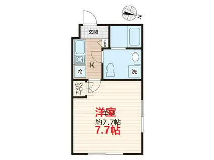 HACO(1K/2階)の間取り写真