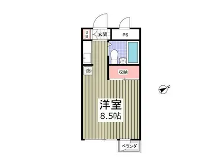 宮前ビル(ワンルーム/5階)の間取り写真