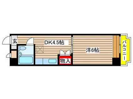 ハイツ浅井(1DK/3階)の間取り写真