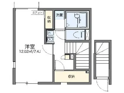 レオネクスト喜多II(1K/2階)の間取り写真
