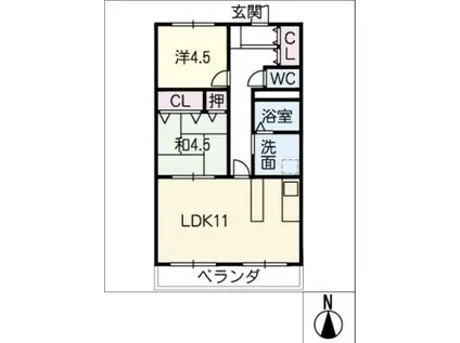 第二伊藤コーポ(2LDK/3階)の間取り写真