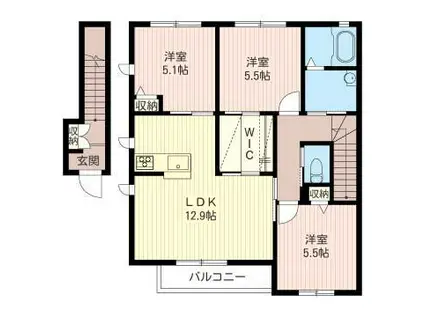 ベレッツァ(3LDK/2階)の間取り写真