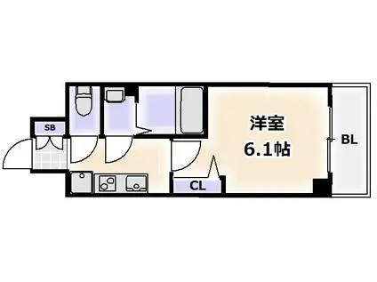 プレデコート天王寺イースト(1K/3階)の間取り写真