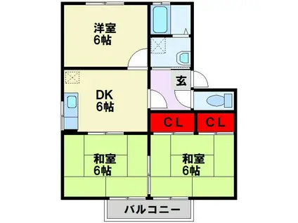 メゾン・ド・リモージュ(3DK/2階)の間取り写真