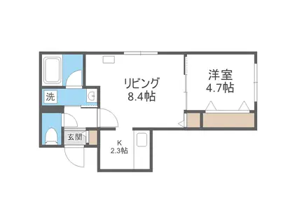 TIAMO麻生(1LDK/3階)の間取り写真