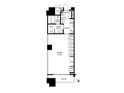 ラ・プラースウエスト(1K/2階)の間取り写真