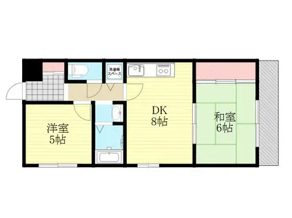 シェリール木村(2LDK/2階)の間取り写真