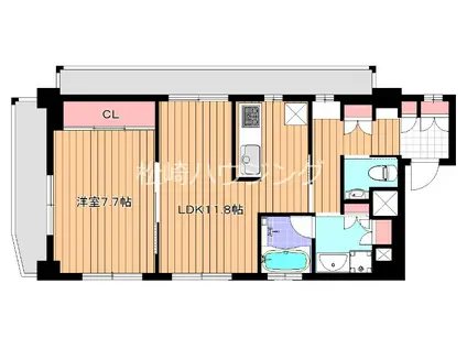 西武新宿線 沼袋駅 徒歩7分 4階建 築14年(1LDK/4階)の間取り写真