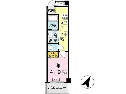 マグノリアパレス(1K/2階)の間取り写真