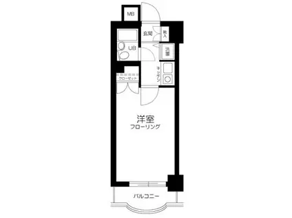 木下ダイヤモンドパレス(1K/6階)の間取り写真