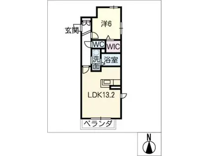 ソレイユ本山(1LDK/3階)の間取り写真