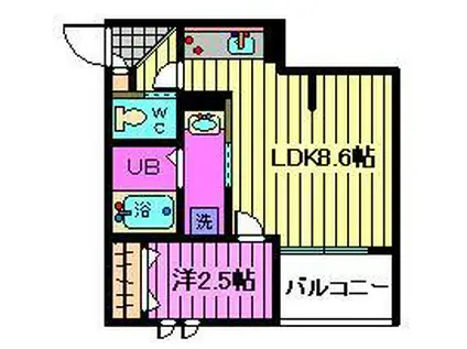 REGALEST S 大和田(1LDK/2階)の間取り写真