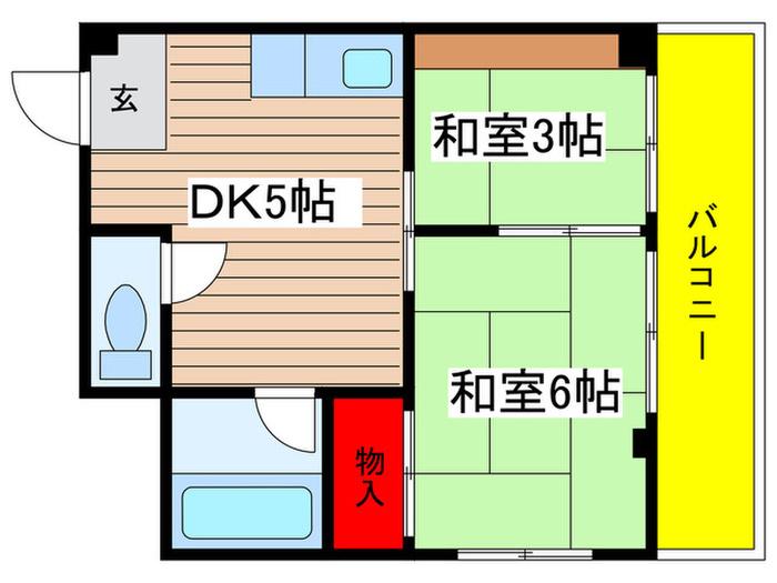 大野ビル(2DK/3階)の間取り写真