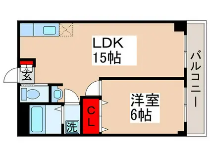 Kボナール(1LDK/1階)の間取り写真