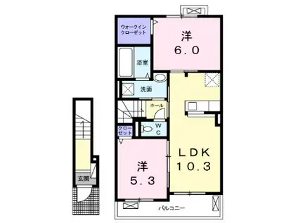 ソフィア根来II(2LDK/2階)の間取り写真