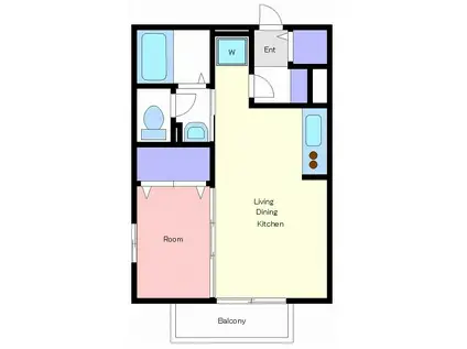 プランドール(1LDK/1階)の間取り写真