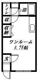 フローラルハイツ(ワンルーム/1階)の間取り写真