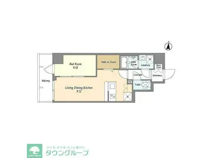 グランエール森下ウエスト(1LDK/7階)の間取り写真