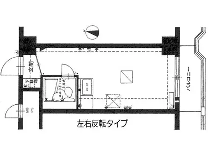 パシフィック南2条(ワンルーム/3階)の間取り写真