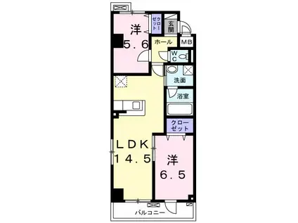グランステージ綱島(2LDK/3階)の間取り写真