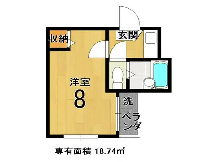 メゾンドルミネ(1K/3階)の間取り写真