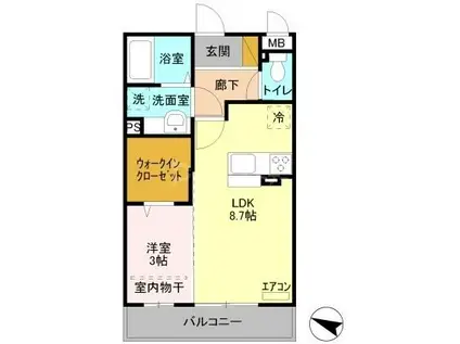 フォルビートヒルズ(1LDK/3階)の間取り写真