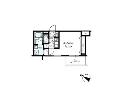 クレヴィスタ板橋志村(1K/4階)の間取り写真