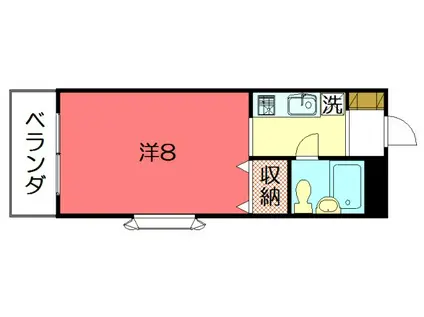 洛北アーバンコート(1K/3階)の間取り写真