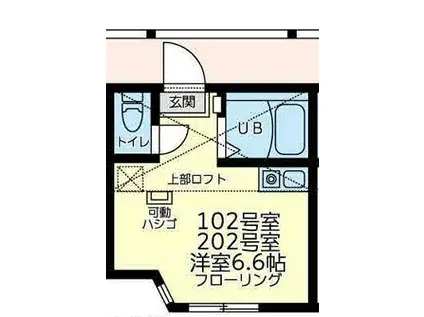 ユナイト風浦バジリカータ(ワンルーム/1階)の間取り写真