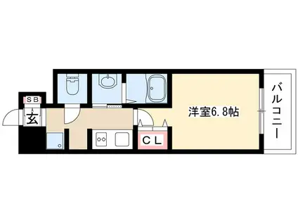 インプルーブ鶴舞(1K/10階)の間取り写真