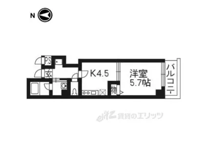 ワイズコート(1DK/5階)の間取り写真