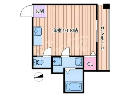 ヴィラナリー清水(ワンルーム/3階)の間取り写真