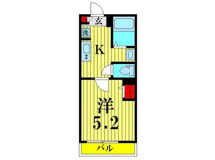 MELDIA新小岩IV(1K/3階)の間取り写真