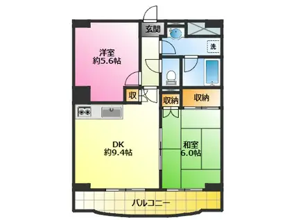 アビタシオン祗園(2DK/1階)の間取り写真