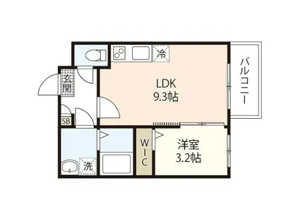 スマイルレジデンス三筋北館(1LDK/2階)の間取り写真