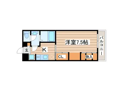 マリウスヒル仙台1(1K/2階)の間取り写真