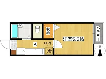 ジュンハイツ大和III(1K/1階)の間取り写真