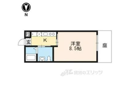 エビス今出川(1K/1階)の間取り写真