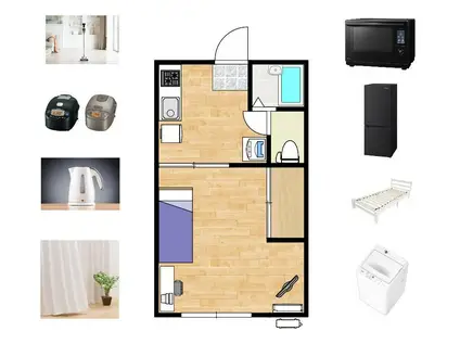 サンハウス周南(1K/1階)の間取り写真