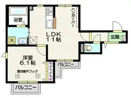 BLISSIA 要町(1LDK/2階)の間取り写真