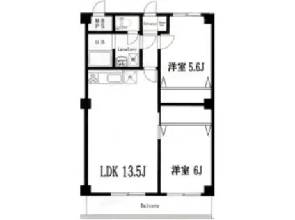 ウェスティンドルフ(2LDK/1階)の間取り写真