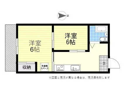 コーポいけべ(2K/2階)の間取り写真